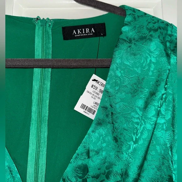 Akira Green Satin Dress - Picture 5 of 5